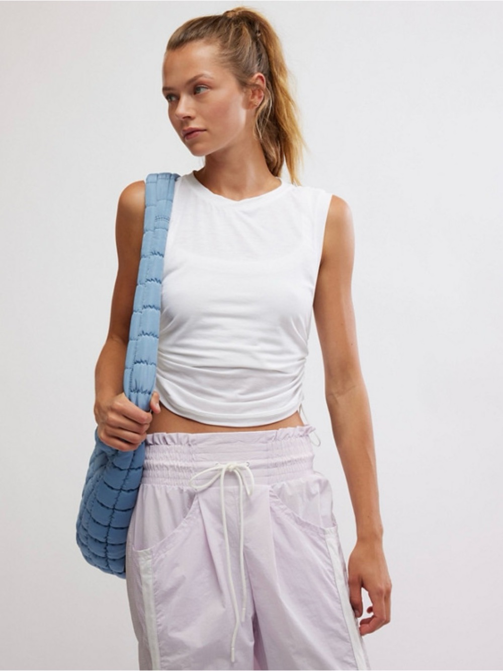 FP Movement by Free People White Cropped Muscle Tank